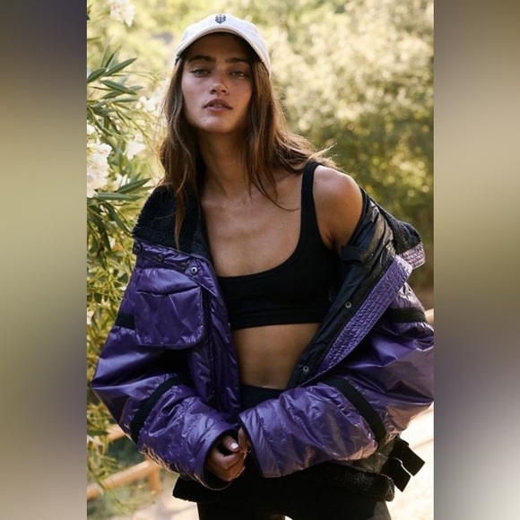 NWOT  Free People Vagabond Fleece Bomber Jacket Size XS - Picture 2 of 6